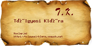 Tölgyesi Klára névjegykártya