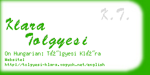klara tolgyesi business card